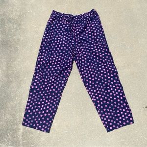 100% Cotton Navy Blue with Pink Polka Dot Pajama Pants